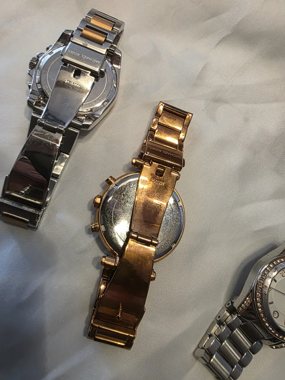 Michael Kors Three Rose Gold and Silver Trio Watch Set